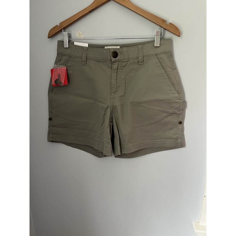 Boston‎ Traders Women's shorts Roll Cuff Option, Green Size 8 Pocket